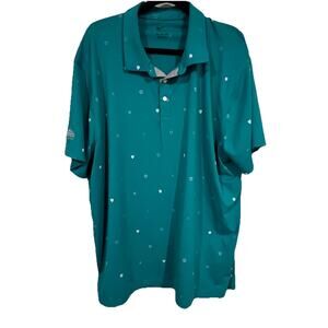 Nike Dri Fit Heritage Golf Polo Mens Green-All Over Logo Print Mohave Mens XXL